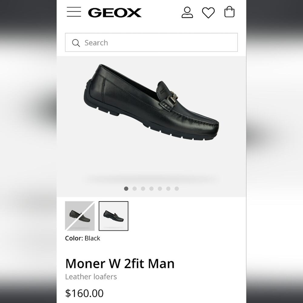 GEOX Respira sz11 moccasin loafer slip on horsebit full leather black - Picture 11 of 11